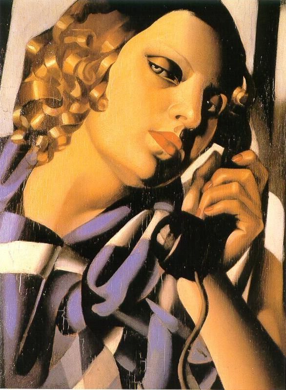 Tamara de Lempicka's Contemporary Oil Painting - The telephone 1930