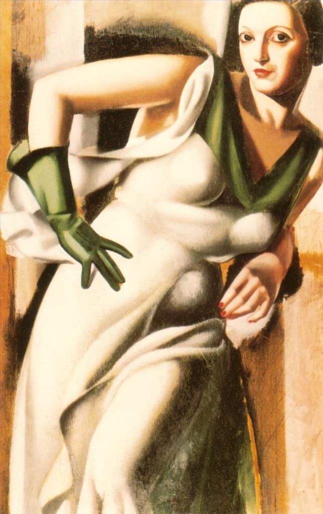Tamara de Lempicka's Contemporary Oil Painting - Woman with a green glove 1928