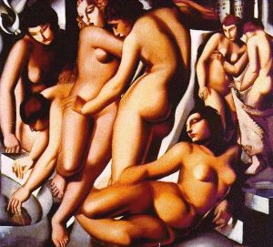 Contemporary Oil Painting - Women bathing 1929