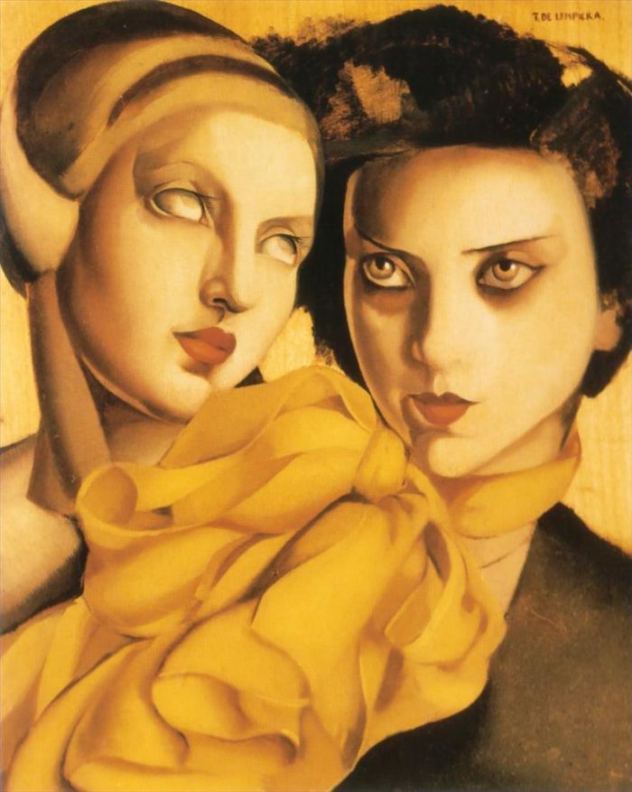 Tamara de Lempicka's Contemporary Oil Painting - Young ladies 1927