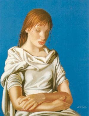 Contemporary Artwork by Tamara de Lempicka - Young lady with crossed arms 1939