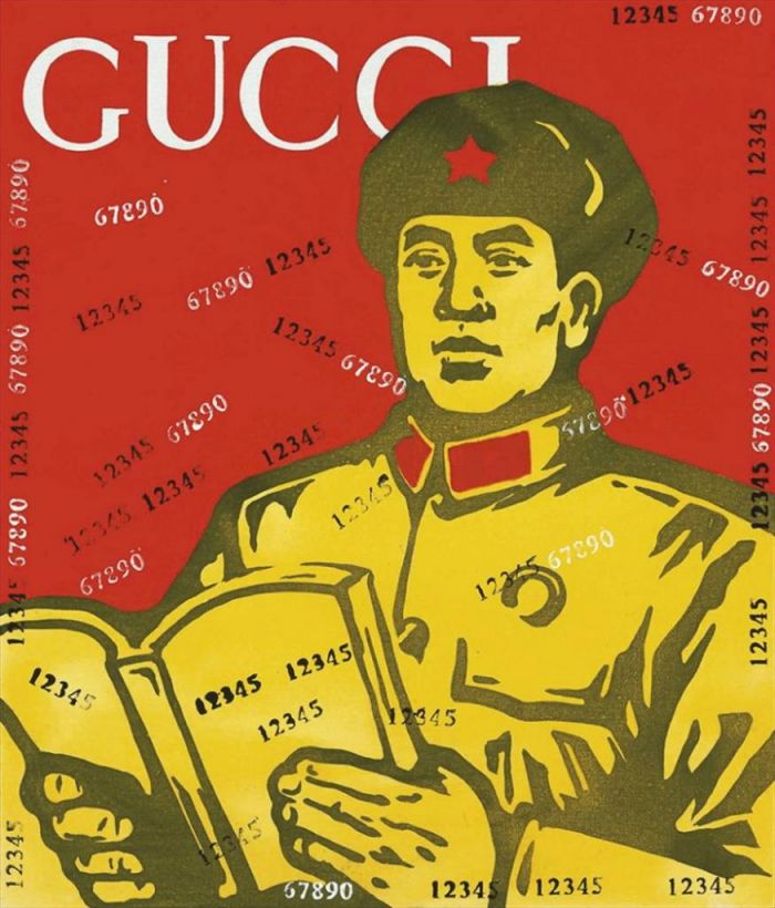 Wang Guangyi's Contemporary Oil Painting - Mass Criticism GUCCI