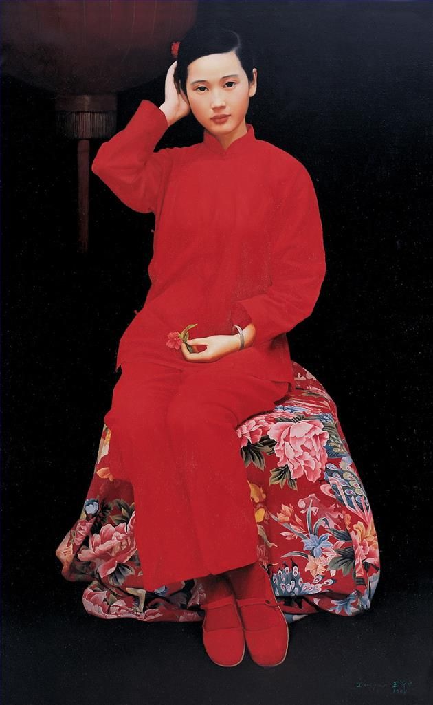 Wang Yidong's Contemporary Oil Painting - Bride