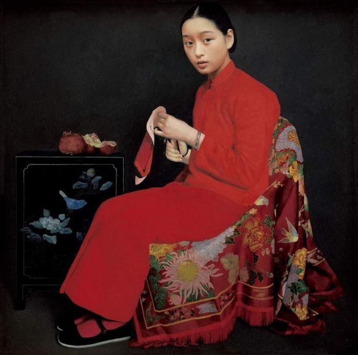Wang Yidong's Contemporary Oil Painting - Late Autumn