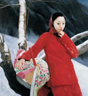 Contemporary Artwork by Wang Yidong - Magpie in Mountain