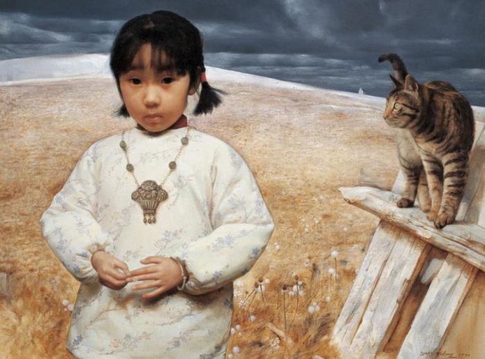 Wang Yidong's Contemporary Oil Painting - Thunder far away
