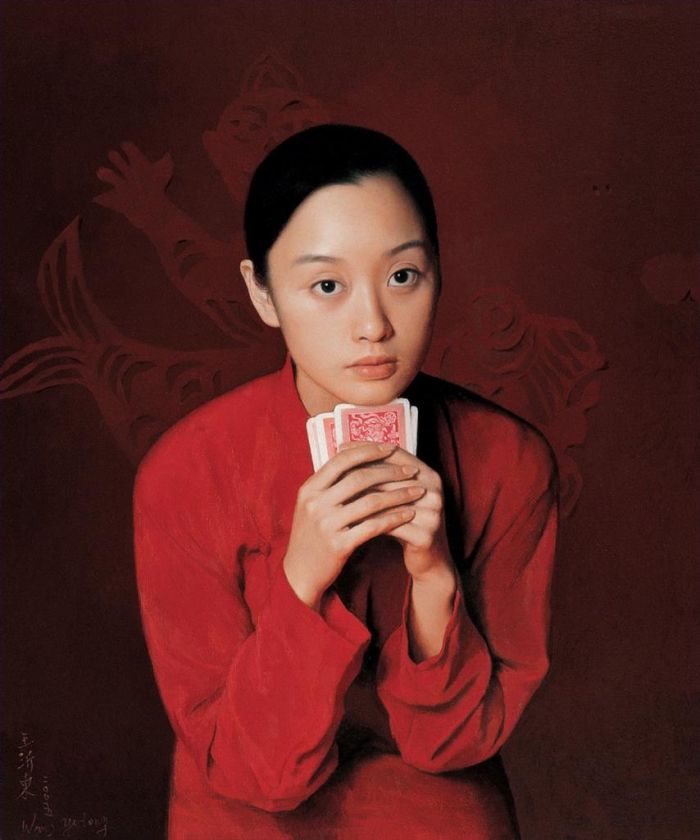 Wang Yidong's Contemporary Oil Painting - Wish