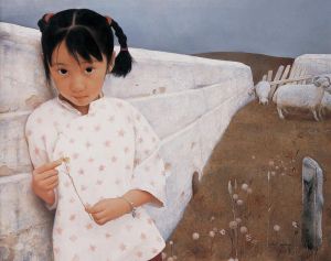 Contemporary Artwork by Wang Yidong - Yimeng Kid 1994