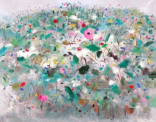 Wu Guanzhong's Contemporary Chinese Painting - Mountain flowers