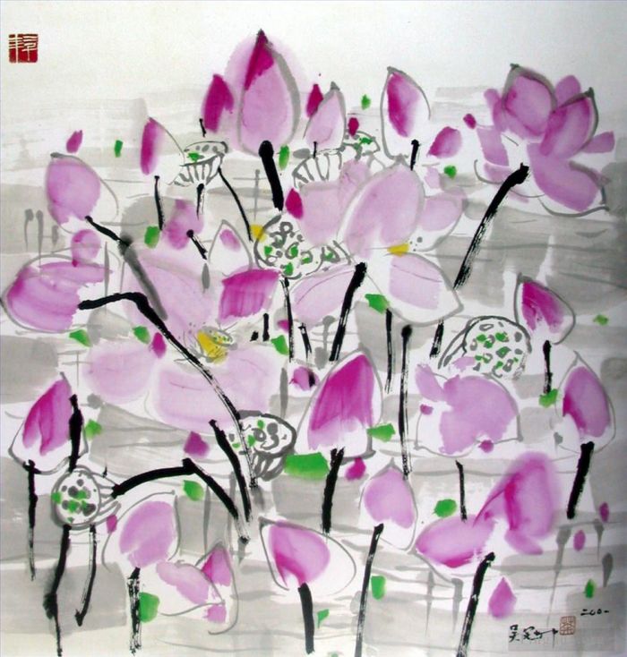 Wu Guanzhong's Contemporary Chinese Painting - Lotus pond