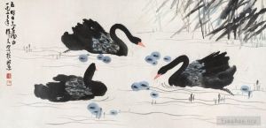 Contemporary Artwork by Wu Zuoren - Black swans