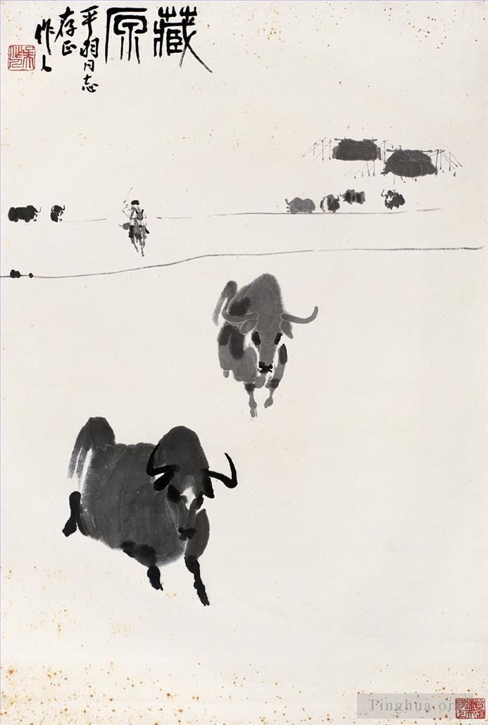 Wu Zuoren's Contemporary Chinese Painting - Cattle