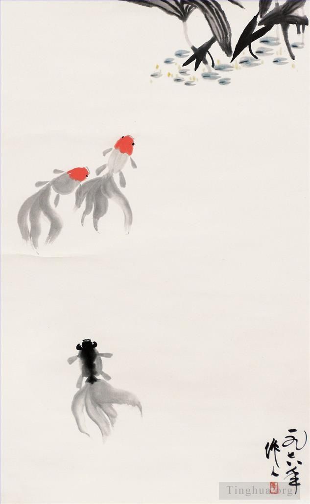 Wu Zuoren's Contemporary Chinese Painting - Goldfish