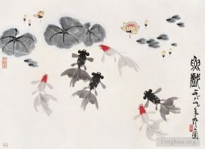 Contemporary Chinese Painting - So many fishes