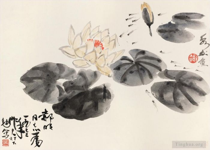 Wu Zuoren's Contemporary Chinese Painting - Waterlily pond