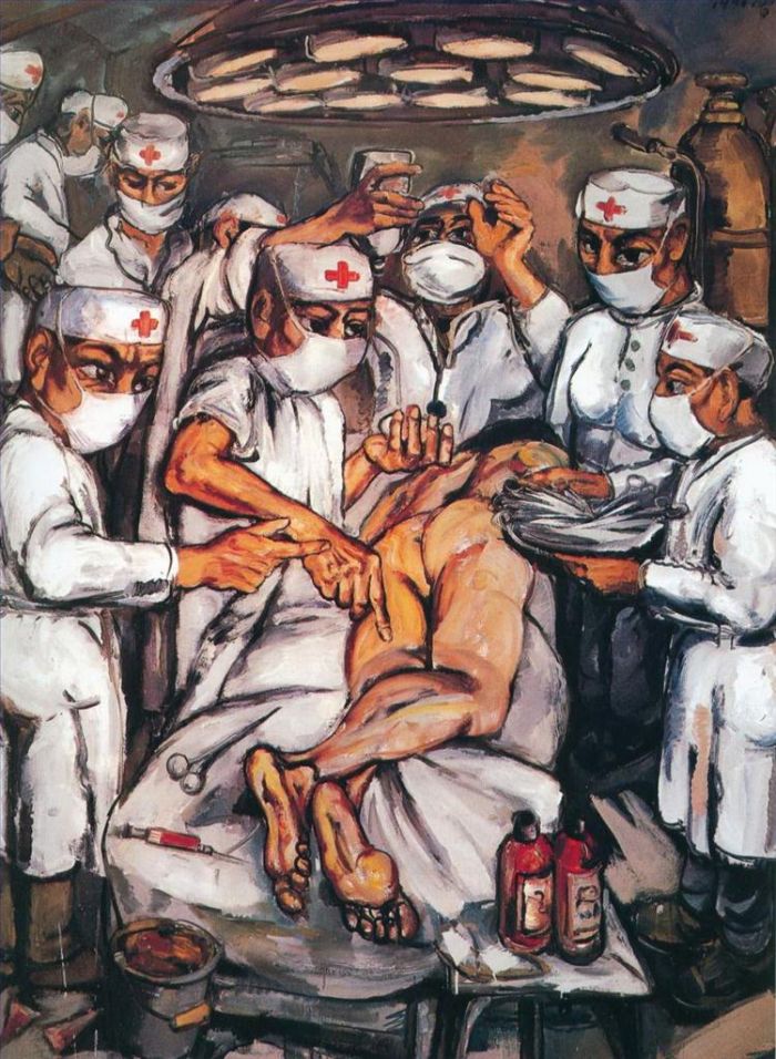 Zeng Fanzhi's Contemporary Oil Painting - Doctors