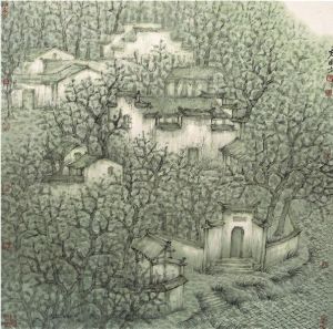 Contemporary Chinese Painting - Green in Zhaji