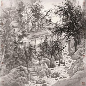 Contemporary Chinese Painting - Stream in Qingcheng