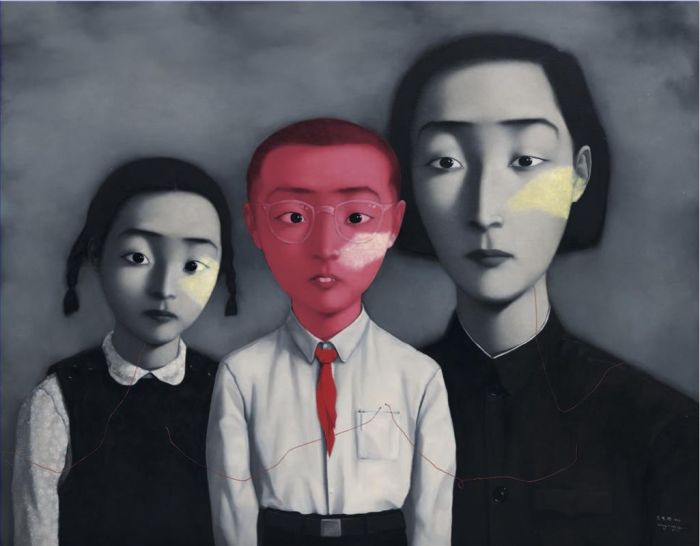 Zhang Xiaogang's Contemporary Oil Painting - 1995 a big family