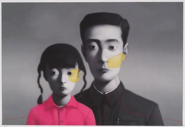 Zhang Xiaogang's Contemporary Oil Painting - A big family 2007