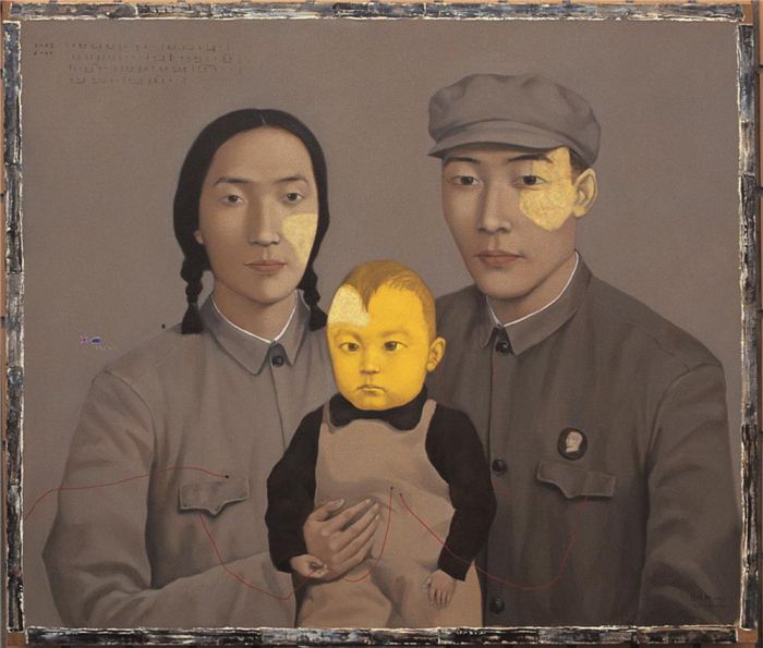 Zhang Xiaogang's Contemporary Oil Painting - Bloodline big family 1993
