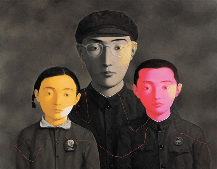 Zhang Xiaogang's Contemporary Oil Painting - Bloodline big family 1994