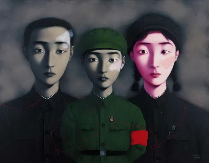 Zhang Xiaogang's Contemporary Oil Painting - Bloodline big family 1995