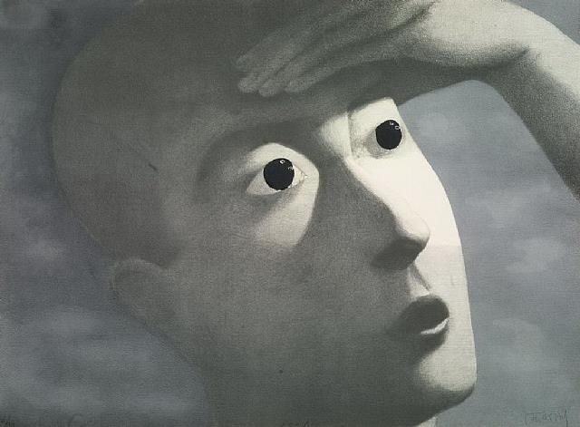 Zhang Xiaogang's Contemporary Oil Painting - Boy 2005