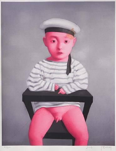 Zhang Xiaogang's Contemporary Oil Painting - Little navy 2007