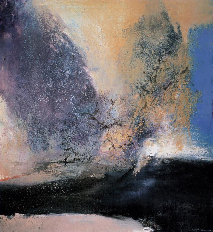 Zao Wou-Ki's Contemporary Oil Painting - 15 2 93
