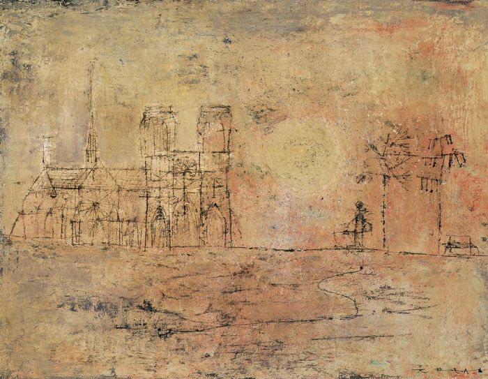 Zao Wou-Ki's Contemporary Oil Painting - Notre Dame