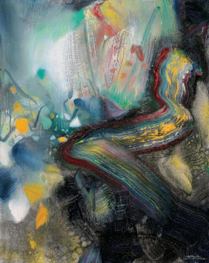 Chu Teh-Chun's Contemporary Oil Painting - Abstraction
