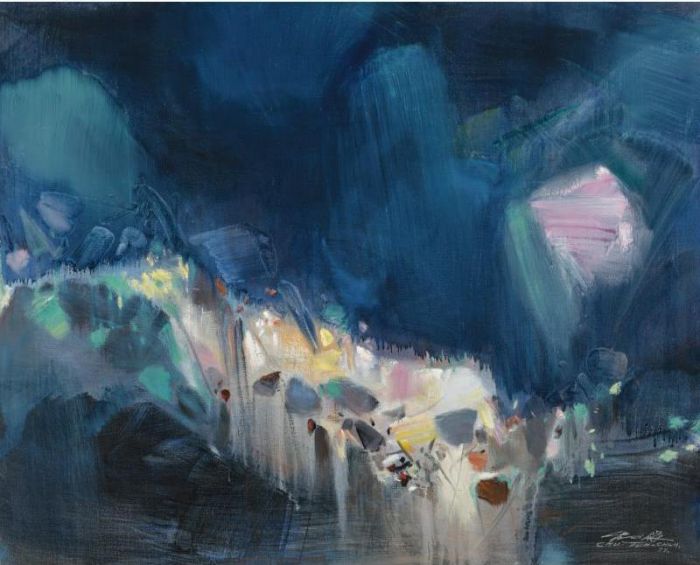 Chu Teh-Chun's Contemporary Oil Painting - Composition Dinner