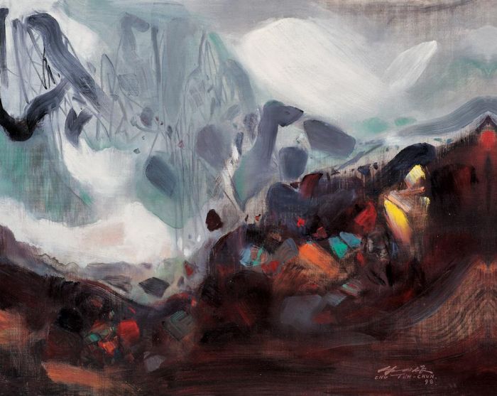 Chu Teh-Chun's Contemporary Oil Painting - Dawn