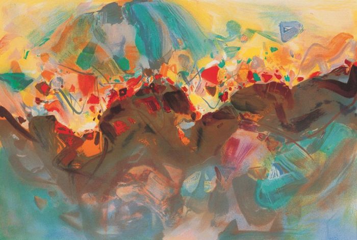 Chu Teh-Chun's Contemporary Oil Painting - Delight