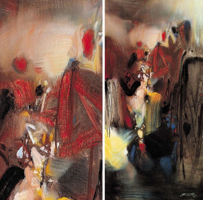 Chu Teh-Chun's Contemporary Oil Painting - Luminous notes