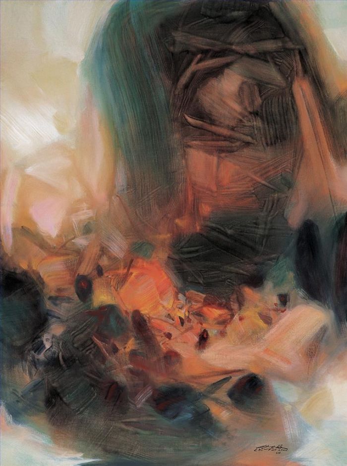 Chu Teh-Chun's Contemporary Oil Painting - Mental imagery