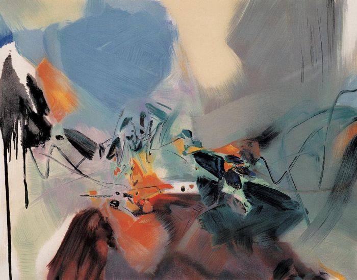 Chu Teh-Chun's Contemporary Oil Painting - Untitled 014