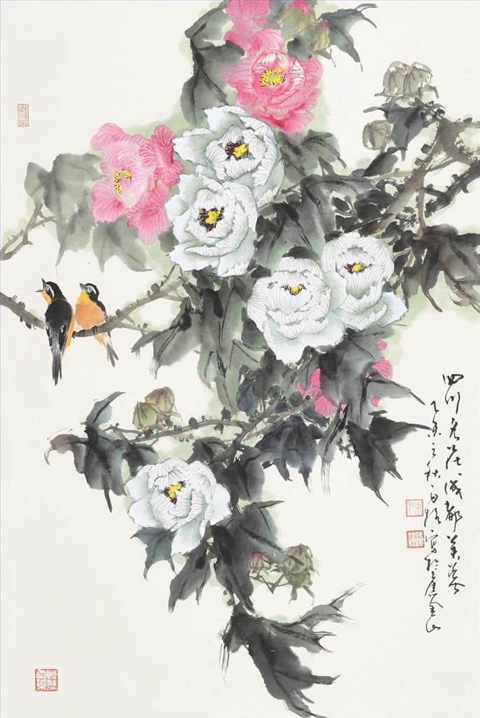 Bai Lu's Contemporary Chinese Painting - Painting of Flowers and Birds in Traditional Chinese Style 2