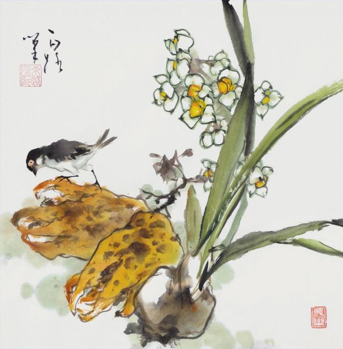 Bai Lu's Contemporary Chinese Painting - Painting of Flowers and Birds in Traditional Chinese Style 3