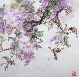 Contemporary Artwork by Bai Lu - Painting of Flowers and Birds in Traditional Chinese Style 5