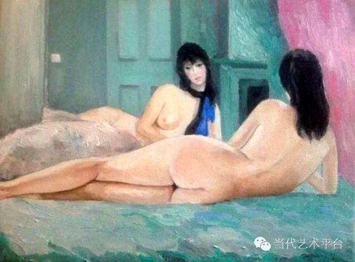 Cheng Huili's Contemporary Oil Painting - As Quiet As Flower