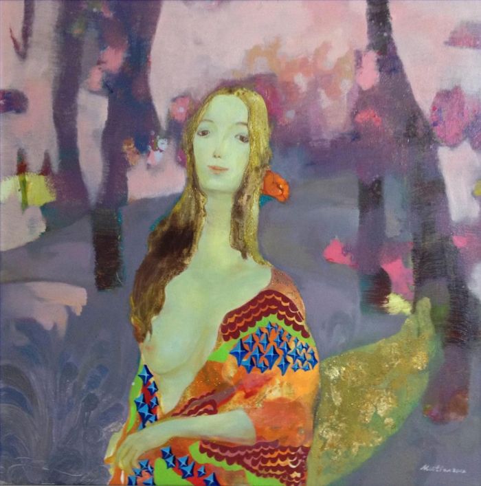 Chen Mutian's Contemporary Various Paintings - If I Smile As Bright As The Sea of Flowers Behind