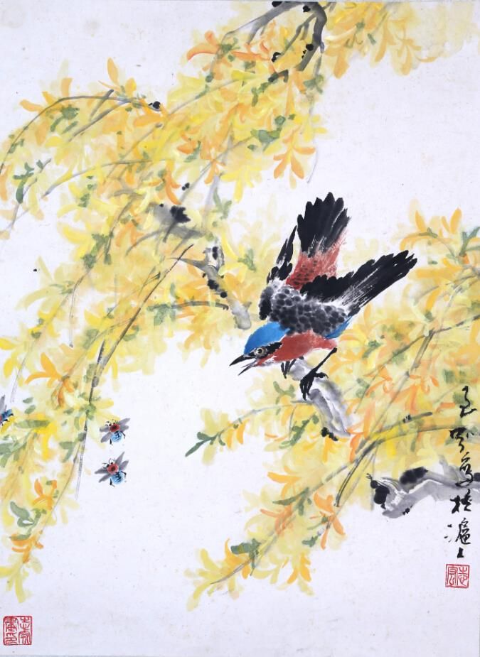Chen Zhihong's Contemporary Chinese Painting - Painting of Flowers and Birds in Traditional Chinese Style 3
