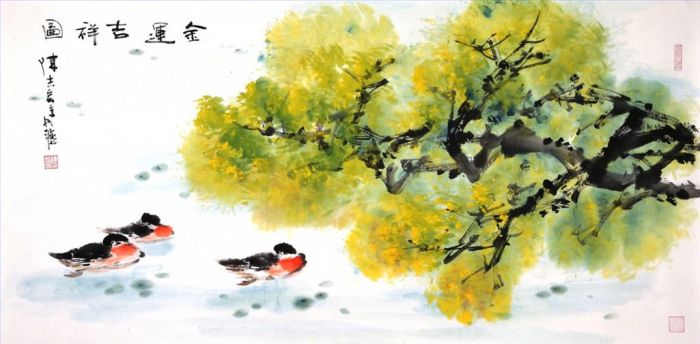 Chen Zhihong's Contemporary Chinese Painting - Painting of Flowers and Birds in Traditional Chinese Style