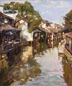 Contemporary Artwork by Cui Min - Sunshine Over The Small Town
