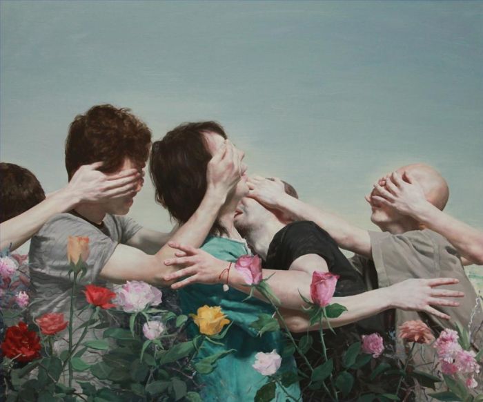Deng Chengwen's Contemporary Oil Painting - Walk Blindly