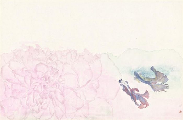 Deng Yuanqing's Contemporary Chinese Painting - Swimming 4