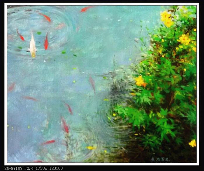 Ding Longfa's Contemporary Various Paintings - Fish Pond