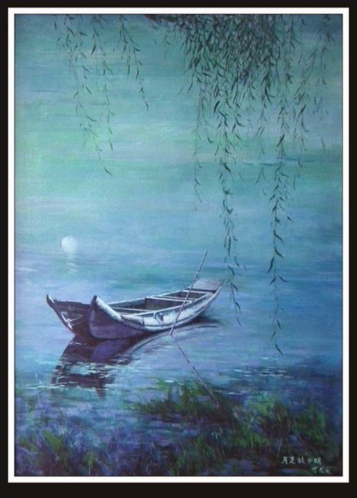 Ding Longfa's Contemporary Various Paintings - The Moonlight in Hometown Is Brighter